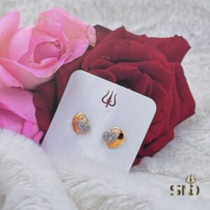 Heart-Shaped Gold Studs