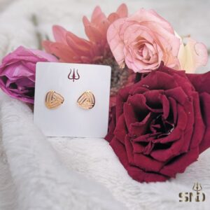Geometric Triangle Gold Studs
