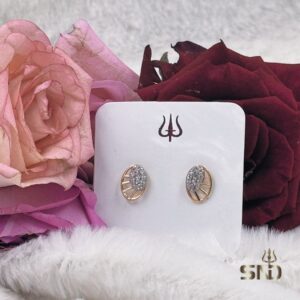 Oval Pave & Gold Studs