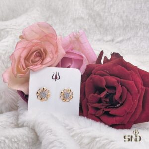 Floral Sparkle Gold Studs