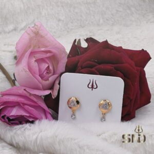 Round Stud with Diamond Drop